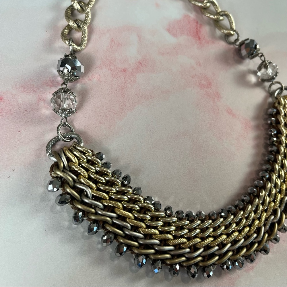 Lucky Star chunky statement link necklace. Gold, silver, gun metal gray - Picture 6 of 13